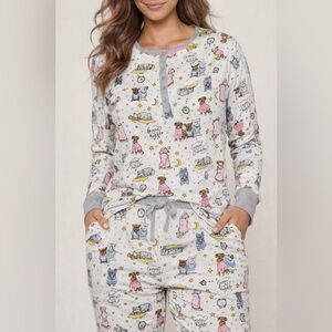 Cuddl Duds Dog Print Pajama Set – Medium – Like New